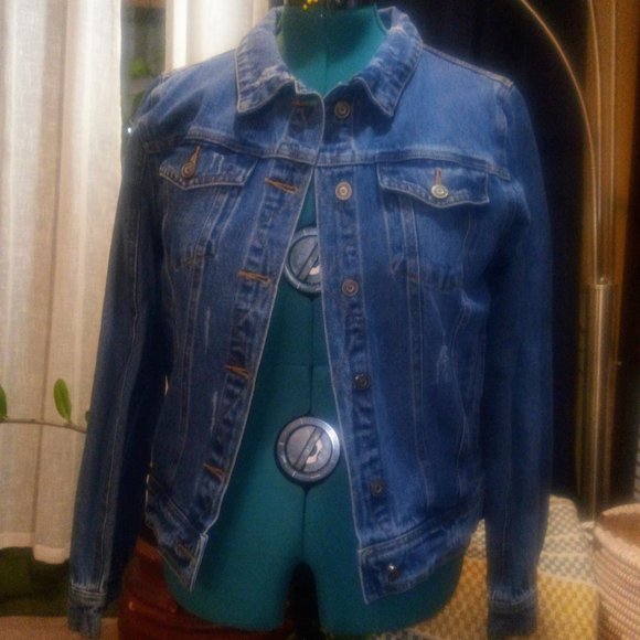 NWT Lunik Embroidered Denim Jacket Sz L - Picture 12 of 13